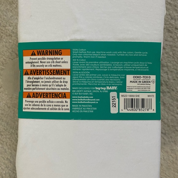 **NEW** Mighty Goods, Fitted Mini Crib Sheet, White - Picture 2 of 4